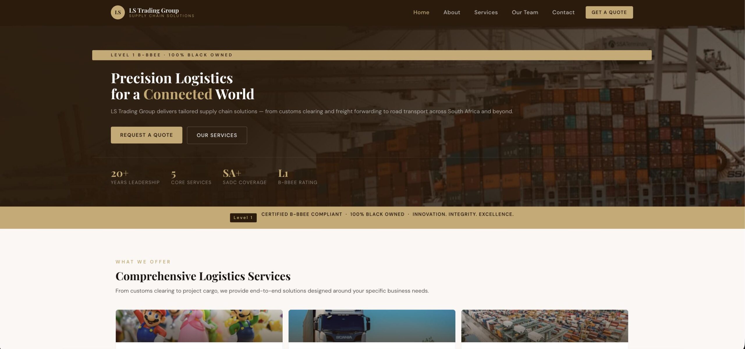 LS Trading Group desktop homepage